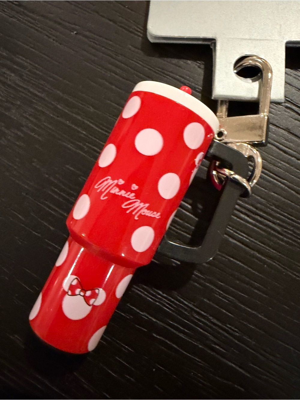 Disney parks Minnie Mouse Red Polka Dot mini tumbler Keychain